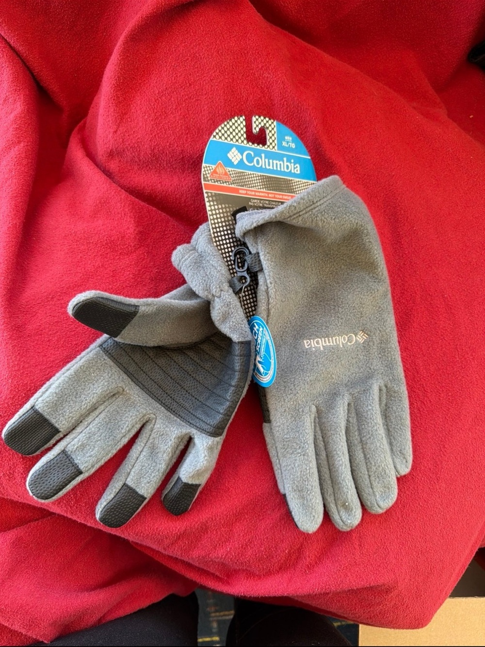 NWT Columbia Grey Fleece Touchscreen-Friendly Gloves